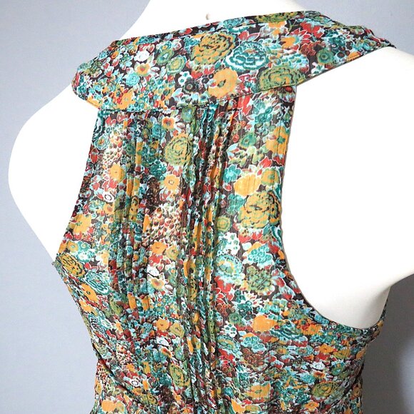 American Rag Floral Pleated Sleeveless Blouse – Size Large - Picture 6 of 8